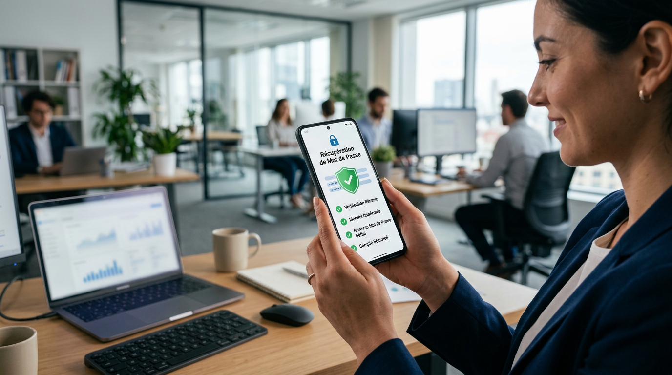 Récupération de mot de passe et identifiants sur smartphone via la plateforme MINA