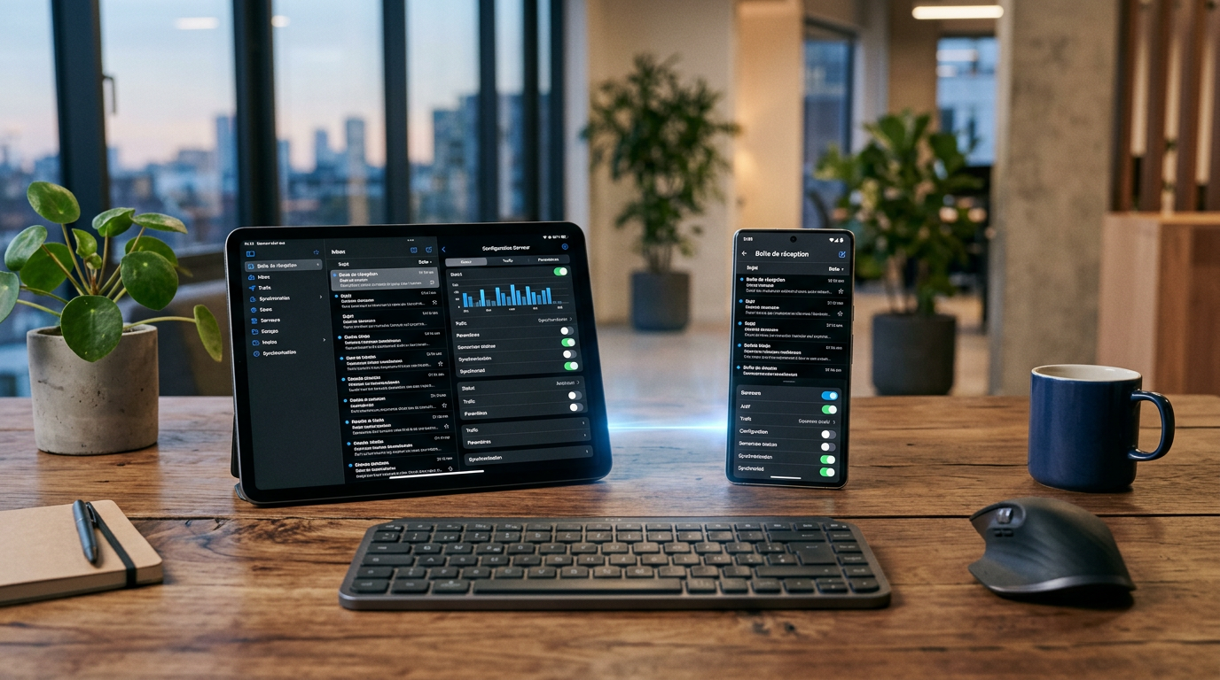 Synchronisation des emails sur appareils mobiles avec configuration IMAP et SMTP