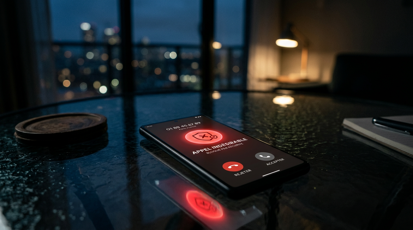Alerte de sécurité sur smartphone contre les fraudes téléphoniques