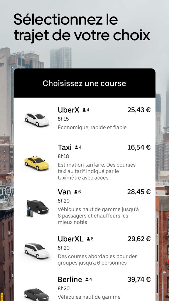 Uber – VTC rapide et facile